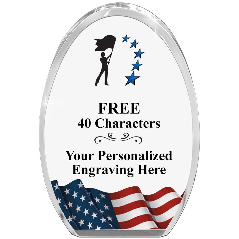 OVAL FLAG STANDING PAPERWEIGHT