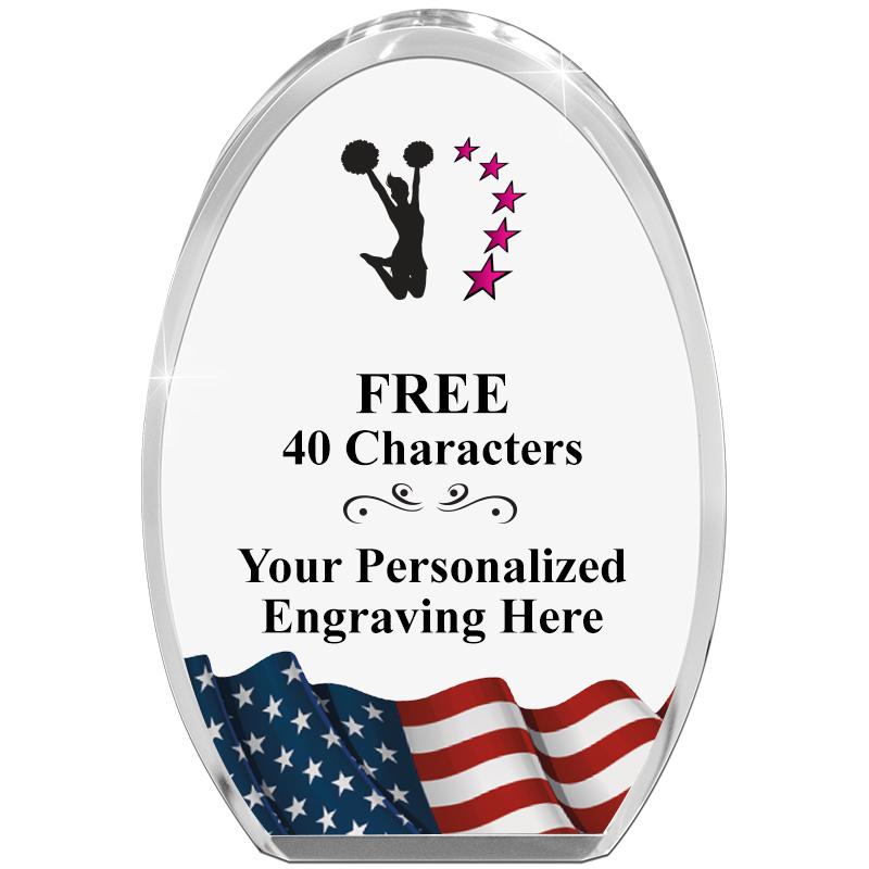 OVAL FLAG STANDING PAPERWEIGHT