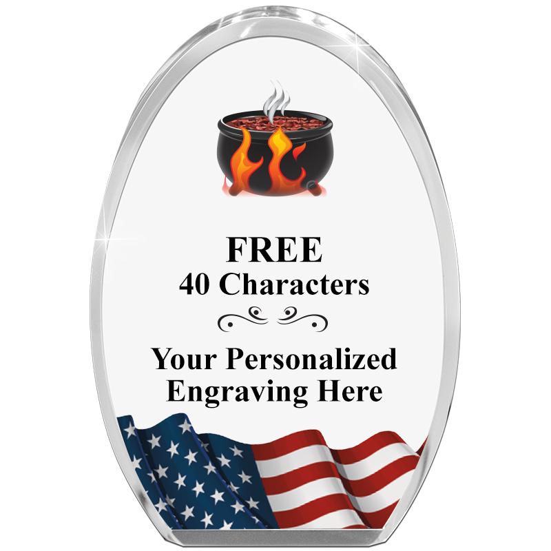 OVAL FLAG STANDING PAPERWEIGHT