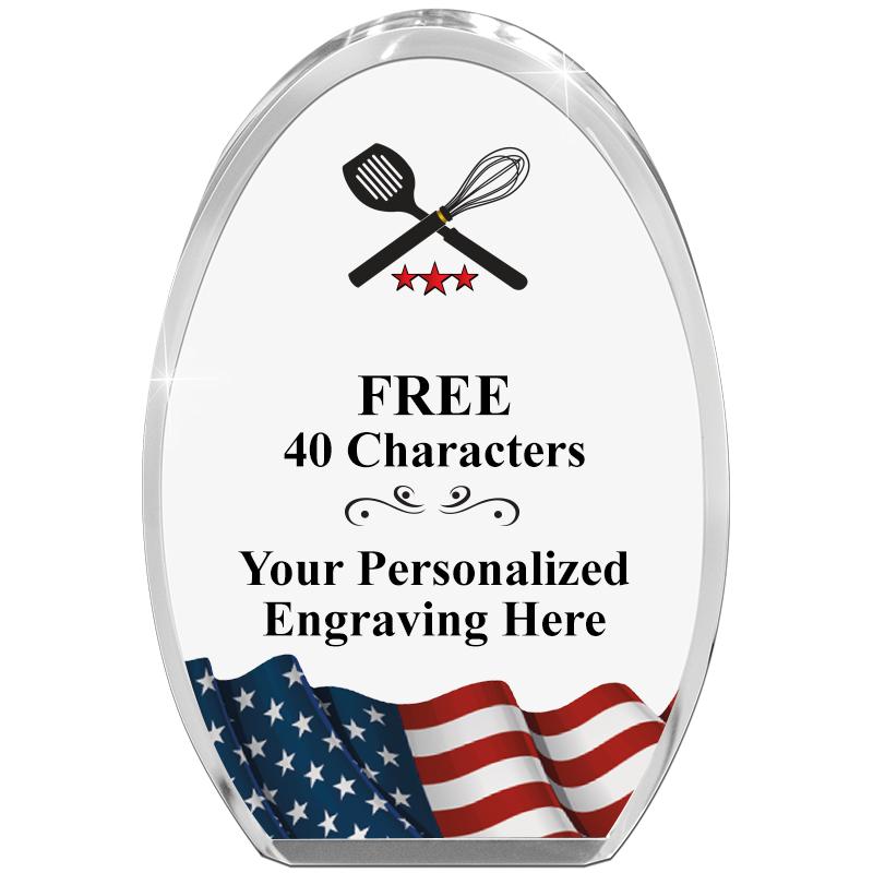OVAL FLAG STANDING PAPERWEIGHT