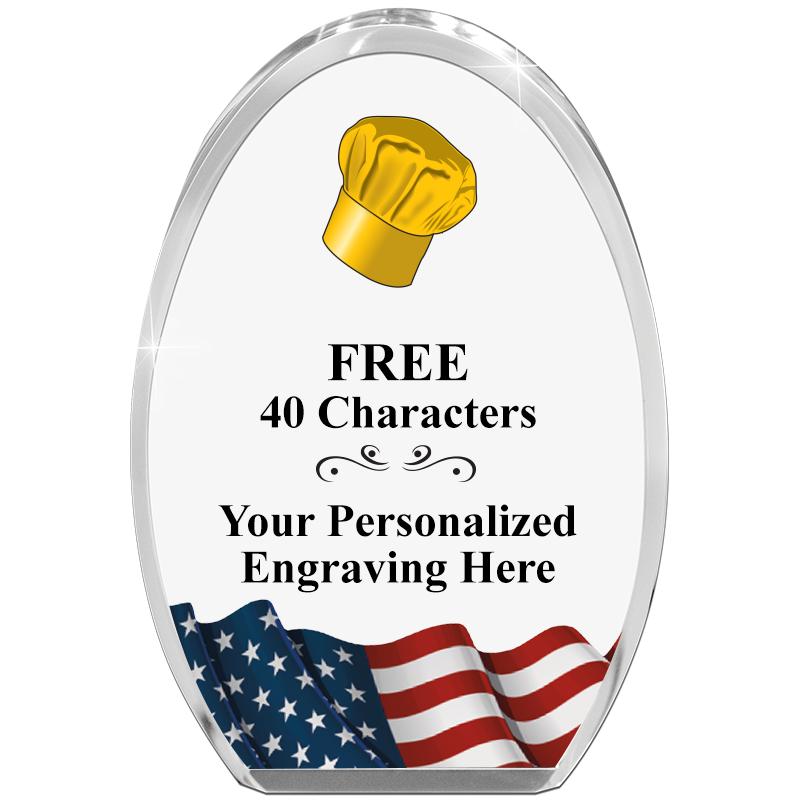 OVAL FLAG STANDING PAPERWEIGHT