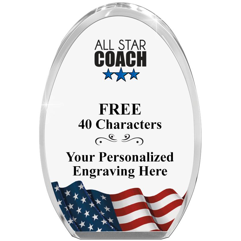 OVAL FLAG STANDING PAPERWEIGHT