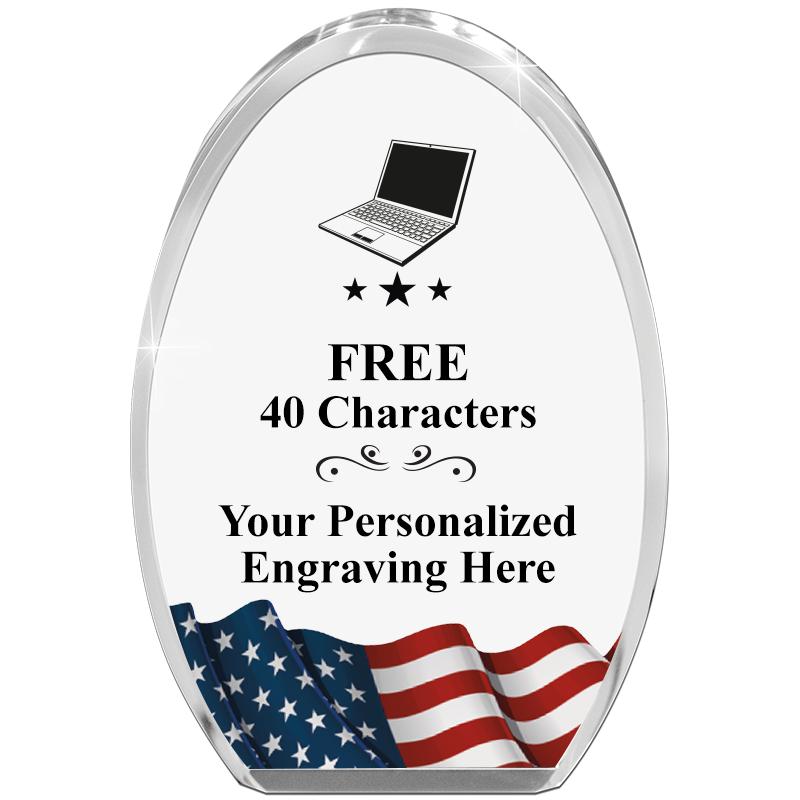 OVAL FLAG STANDING PAPERWEIGHT