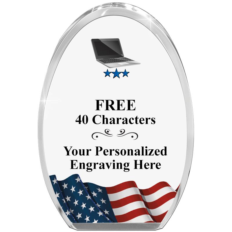 OVAL FLAG STANDING PAPERWEIGHT