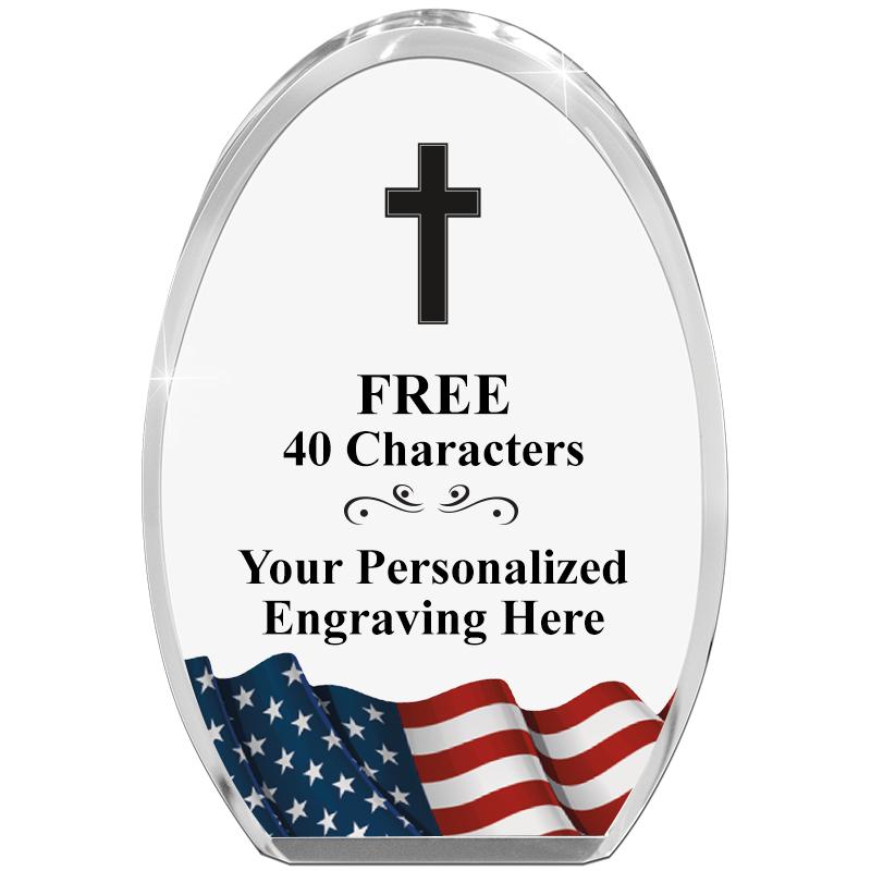 OVAL FLAG STANDING PAPERWEIGHT