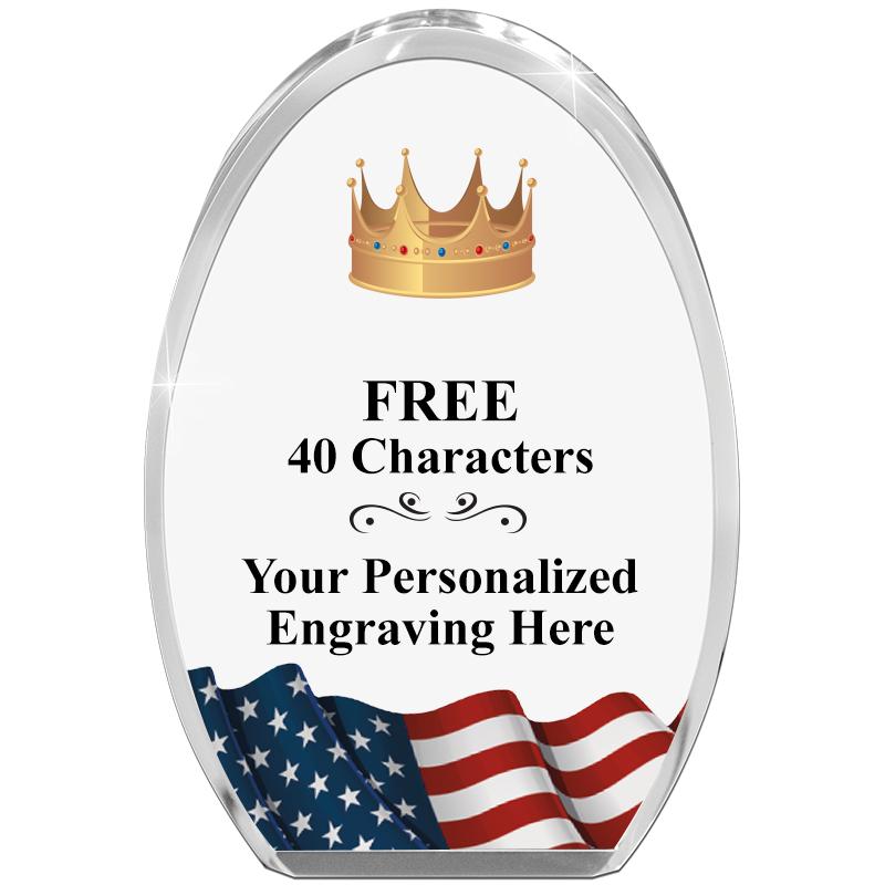 OVAL FLAG STANDING PAPERWEIGHT