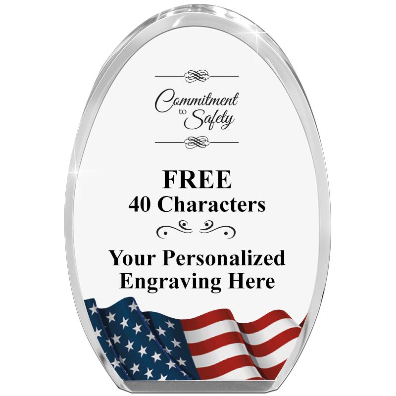 OVAL FLAG STANDING PAPERWEIGHT