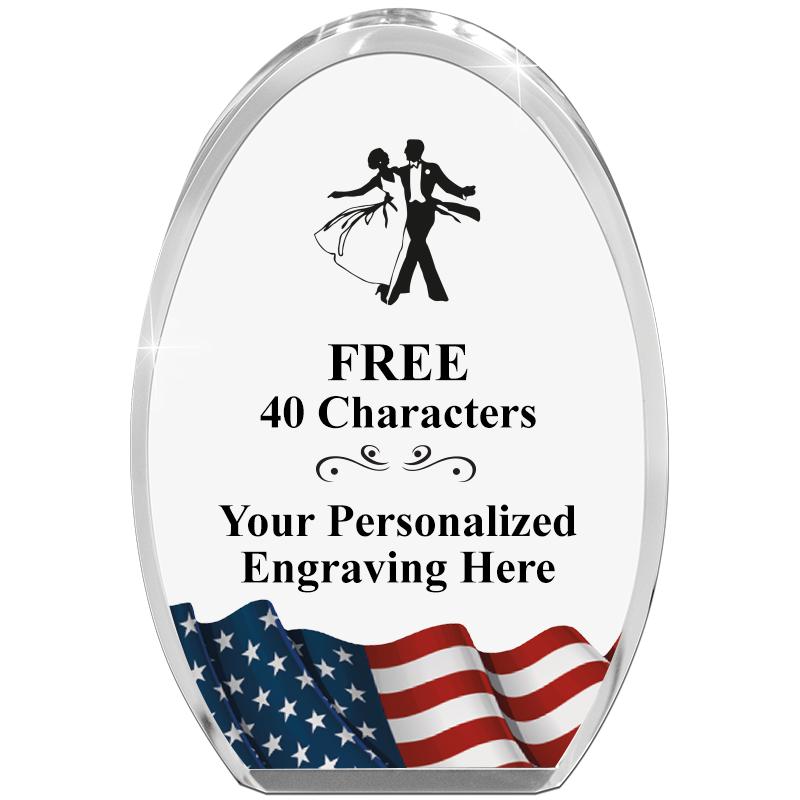 OVAL FLAG STANDING PAPERWEIGHT