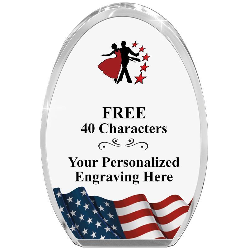 OVAL FLAG STANDING PAPERWEIGHT