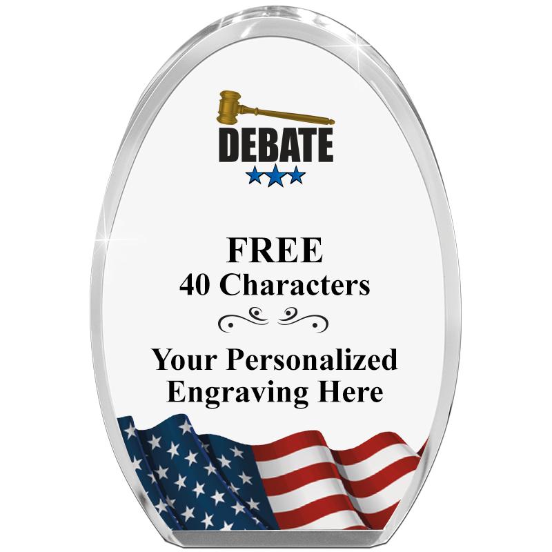 OVAL FLAG STANDING PAPERWEIGHT