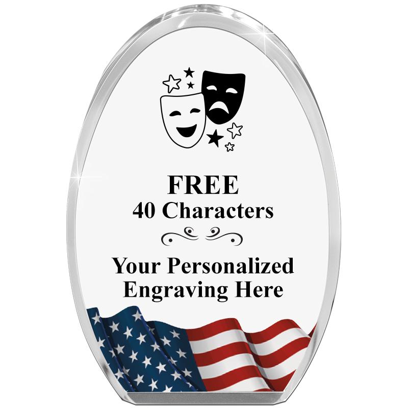 OVAL FLAG STANDING PAPERWEIGHT