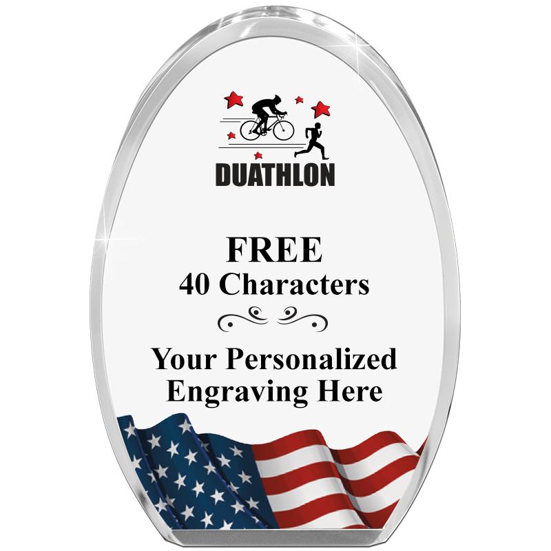 OVAL FLAG STANDING PAPERWEIGHT