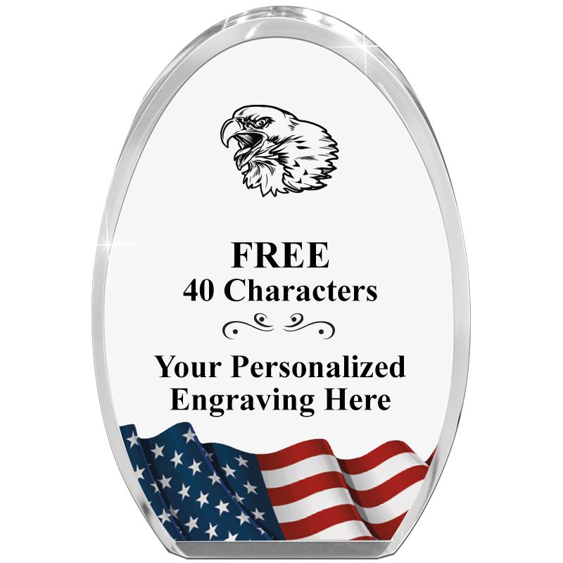 OVAL FLAG STANDING PAPERWEIGHT