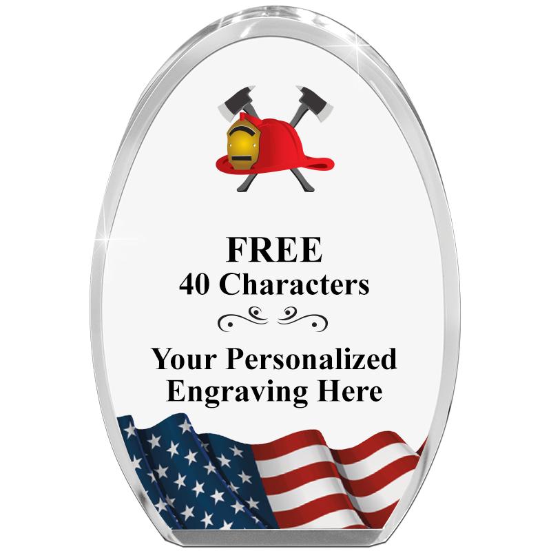 OVAL FLAG STANDING PAPERWEIGHT