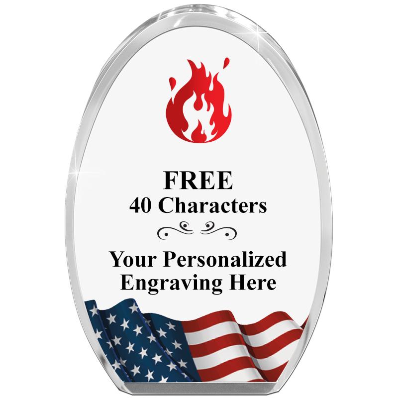 OVAL FLAG STANDING PAPERWEIGHT