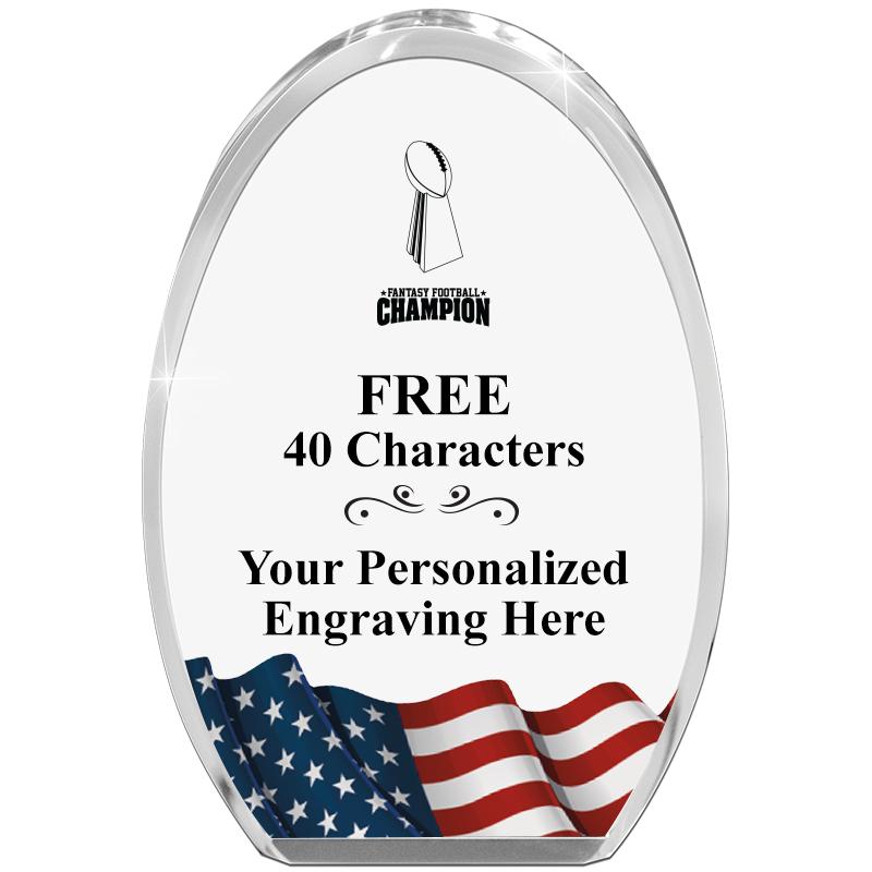 OVAL FLAG STANDING PAPERWEIGHT