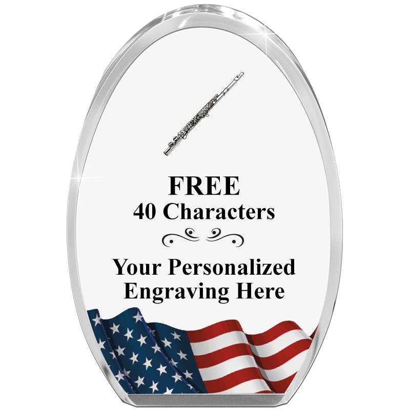 OVAL FLAG STANDING PAPERWEIGHT