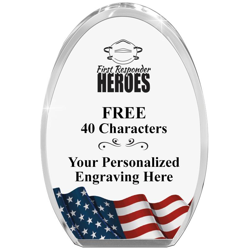 OVAL FLAG STANDING PAPERWEIGHT