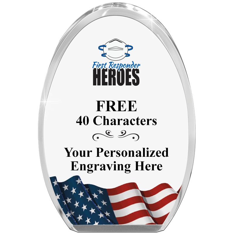 OVAL FLAG STANDING PAPERWEIGHT