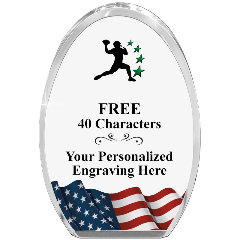 OVAL FLAG STANDING PAPERWEIGHT