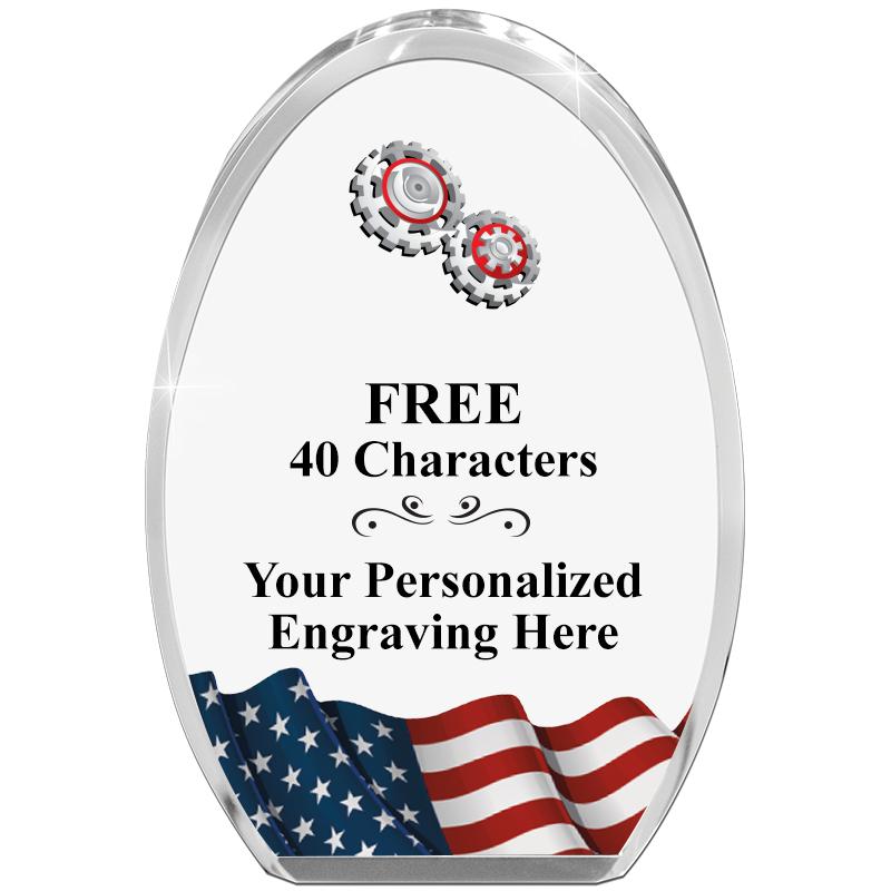 OVAL FLAG STANDING PAPERWEIGHT