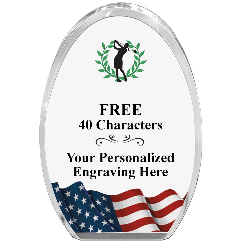 OVAL FLAG STANDING PAPERWEIGHT