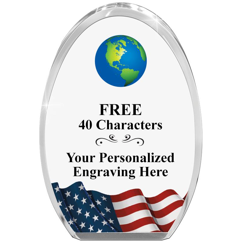 OVAL FLAG STANDING PAPERWEIGHT