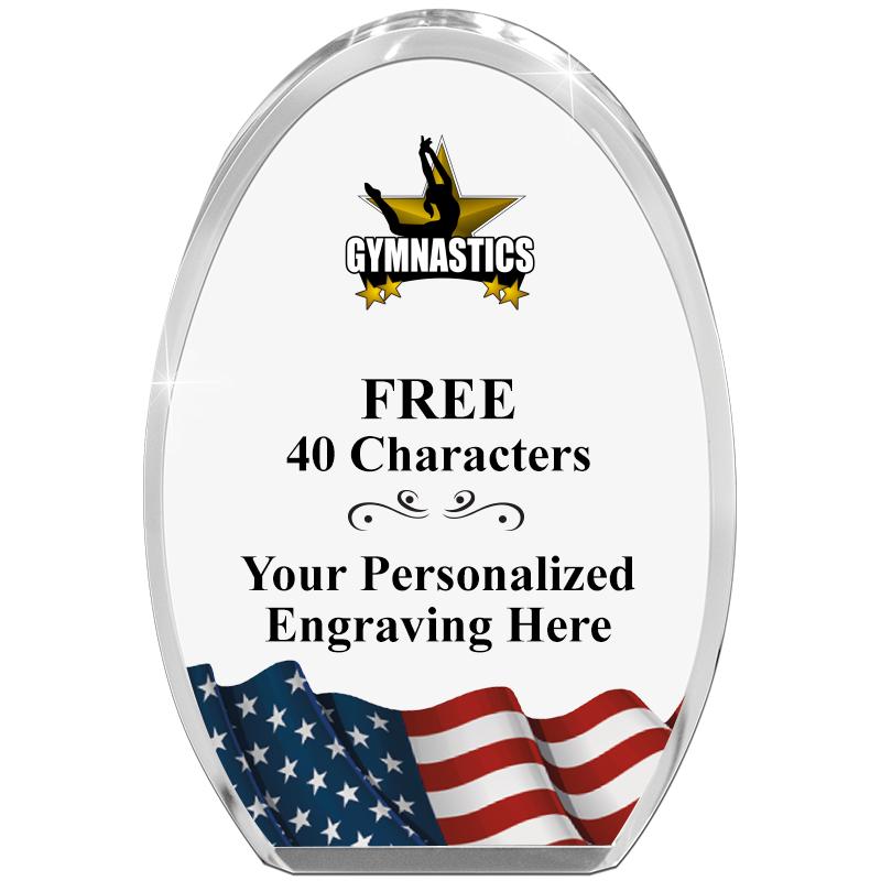 OVAL FLAG STANDING PAPERWEIGHT