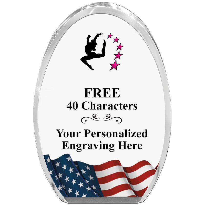 OVAL FLAG STANDING PAPERWEIGHT