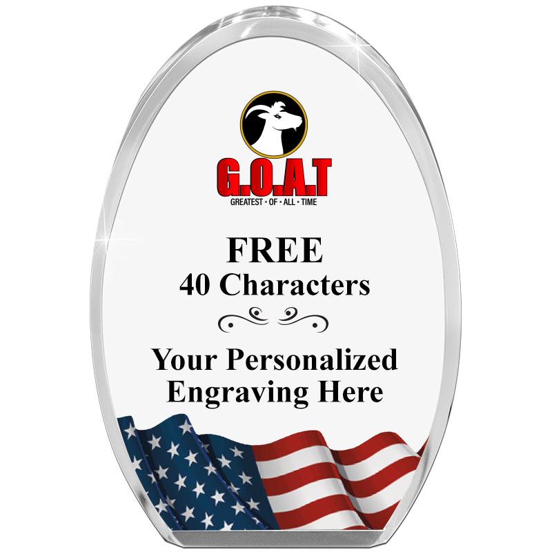 OVAL FLAG STANDING PAPERWEIGHT