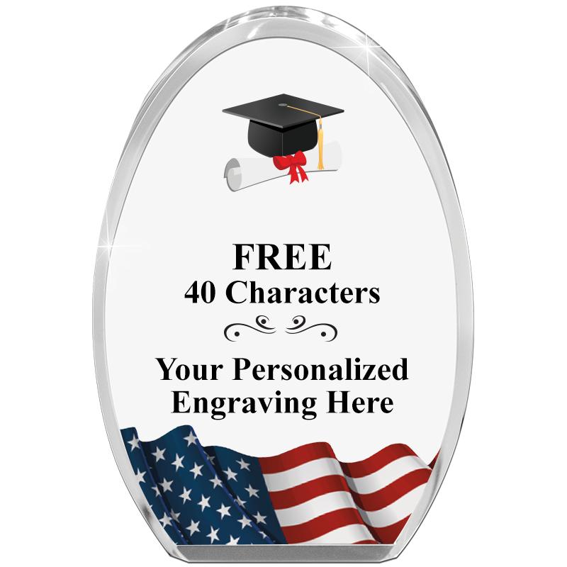 OVAL FLAG STANDING PAPERWEIGHT