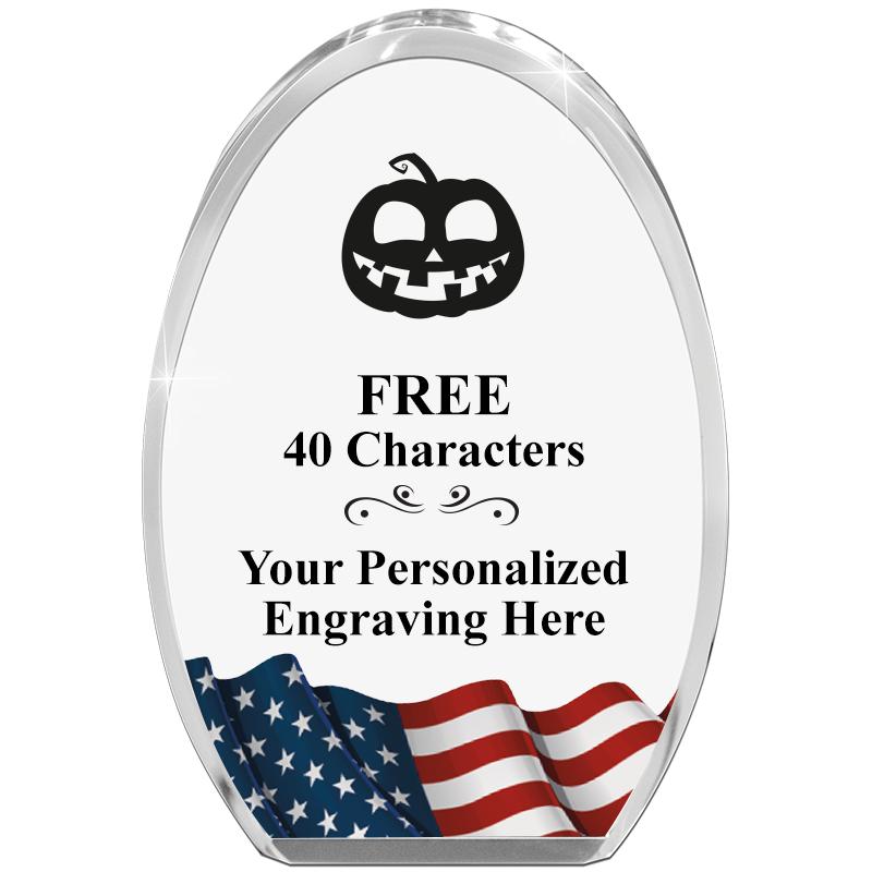 OVAL FLAG STANDING PAPERWEIGHT