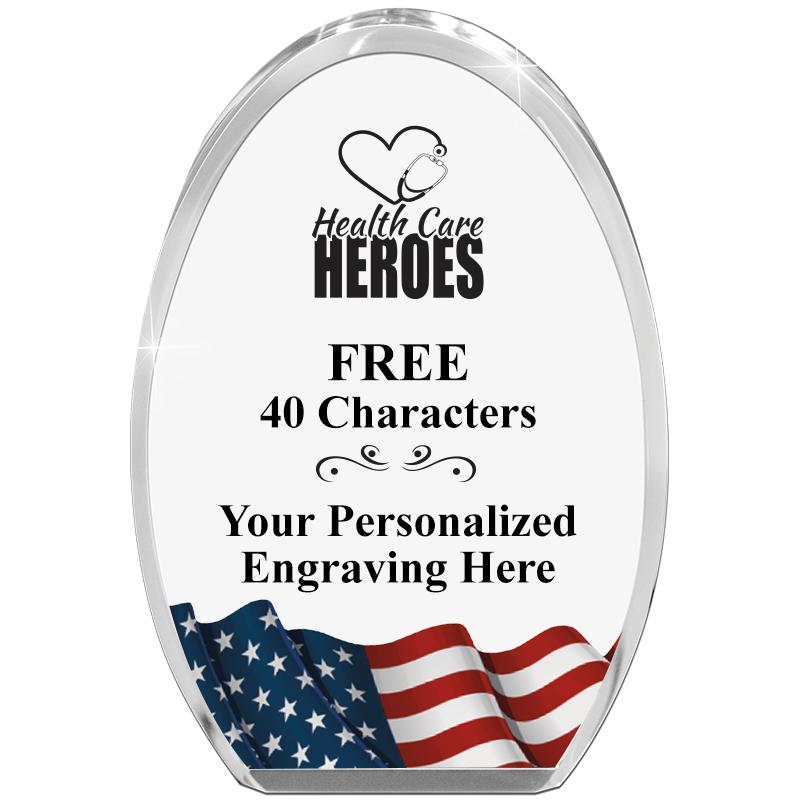 OVAL FLAG STANDING PAPERWEIGHT