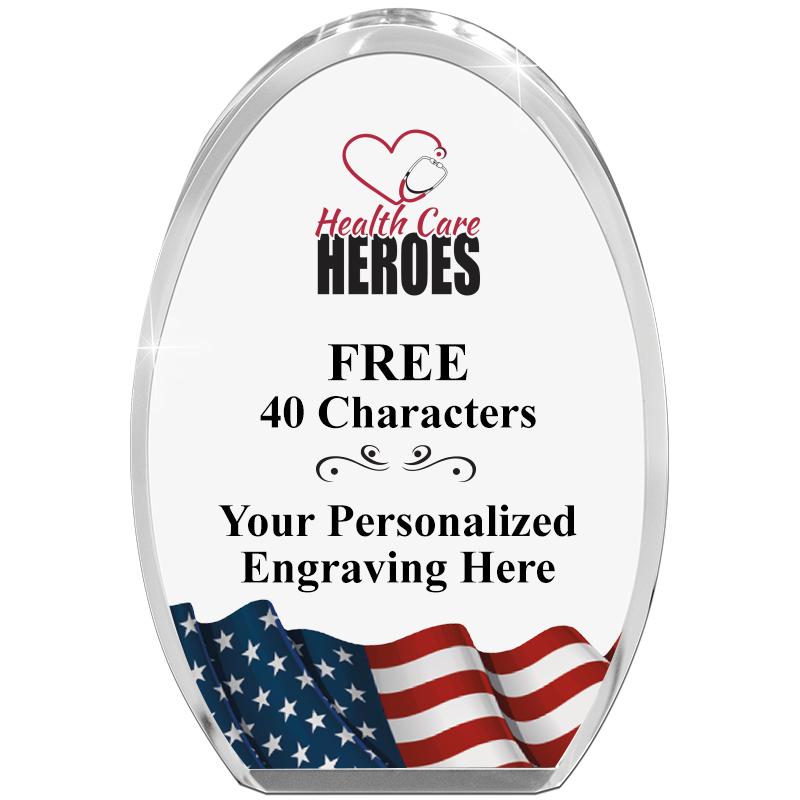 OVAL FLAG STANDING PAPERWEIGHT