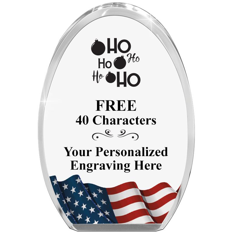 OVAL FLAG STANDING PAPERWEIGHT