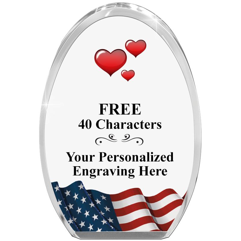 OVAL FLAG STANDING PAPERWEIGHT