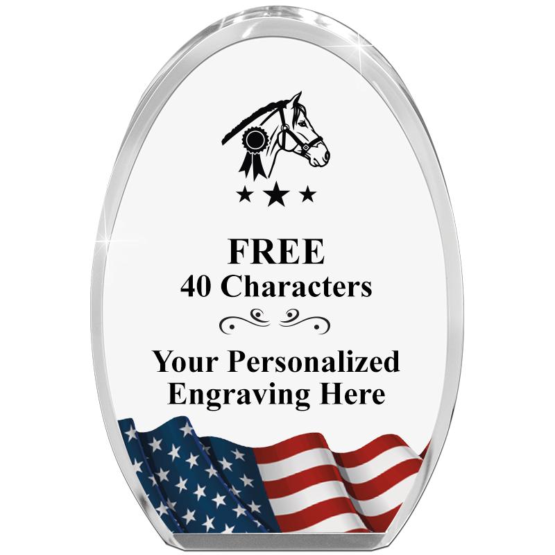 OVAL FLAG STANDING PAPERWEIGHT