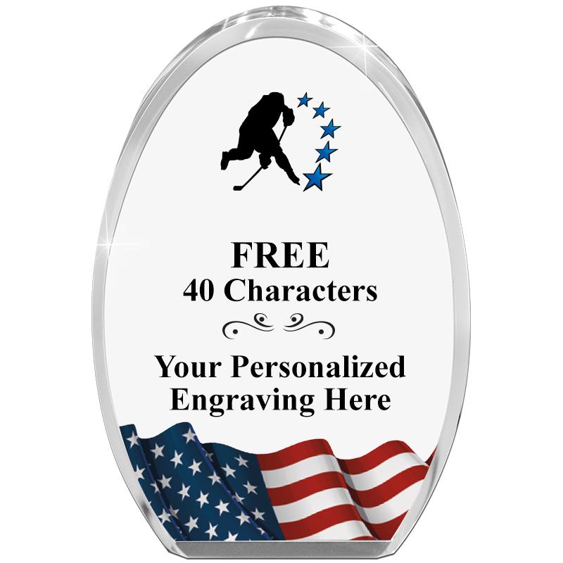 OVAL FLAG STANDING PAPERWEIGHT