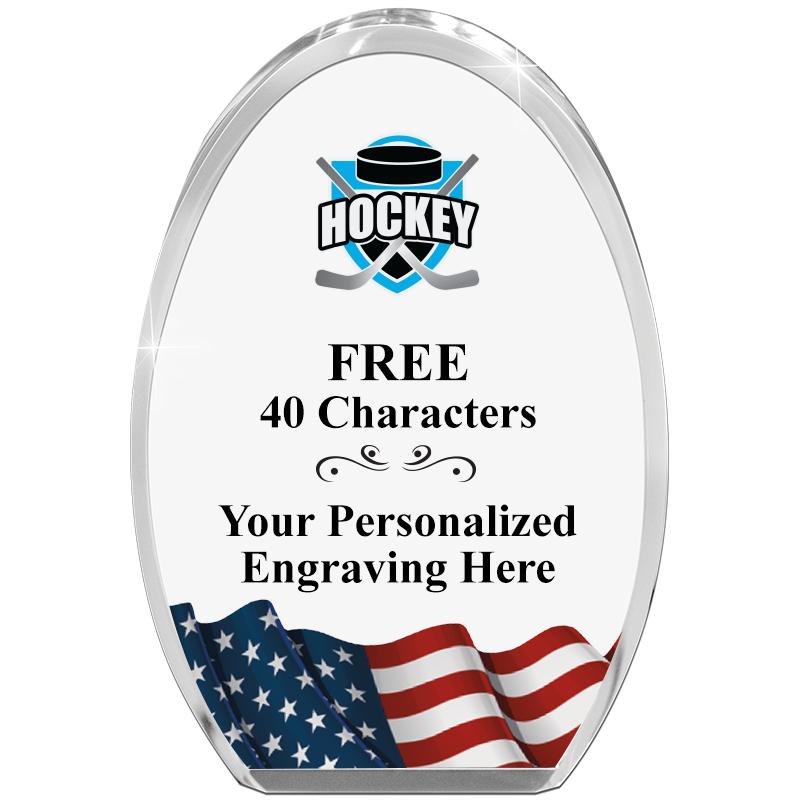 OVAL FLAG STANDING PAPERWEIGHT