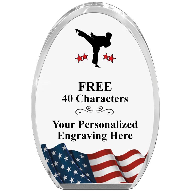 OVAL FLAG STANDING PAPERWEIGHT