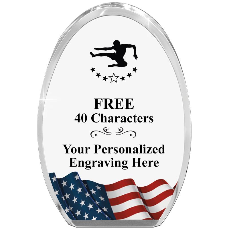 OVAL FLAG STANDING PAPERWEIGHT