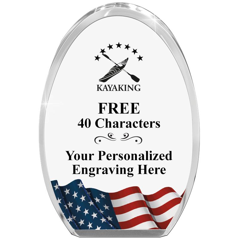 OVAL FLAG STANDING PAPERWEIGHT