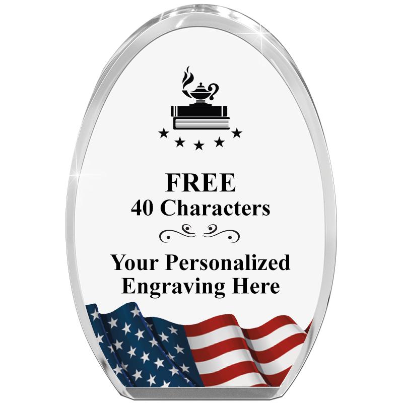 OVAL FLAG STANDING PAPERWEIGHT