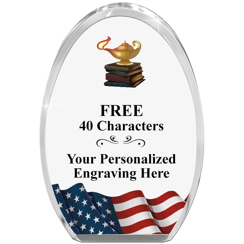 OVAL FLAG STANDING PAPERWEIGHT