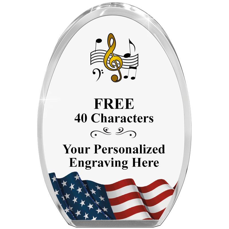OVAL FLAG STANDING PAPERWEIGHT