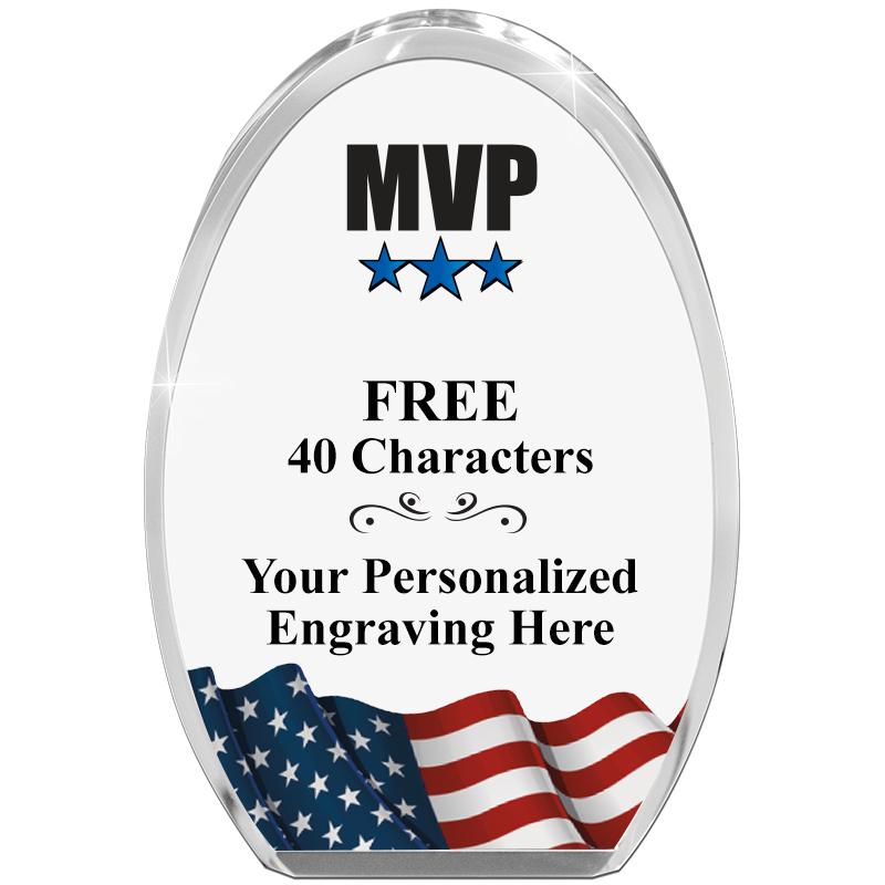 OVAL FLAG STANDING PAPERWEIGHT