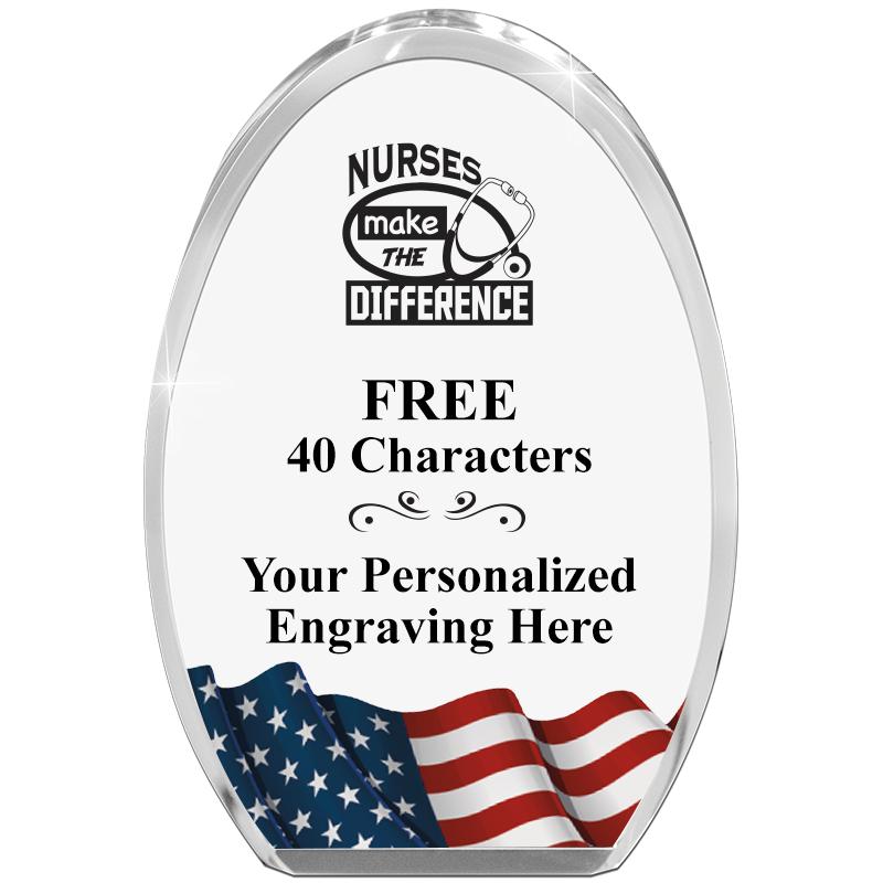 OVAL FLAG STANDING PAPERWEIGHT