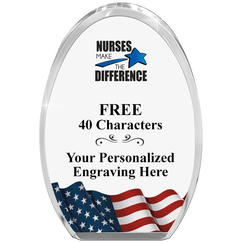 OVAL FLAG STANDING PAPERWEIGHT