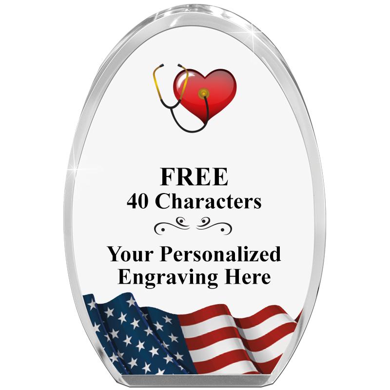 OVAL FLAG STANDING PAPERWEIGHT