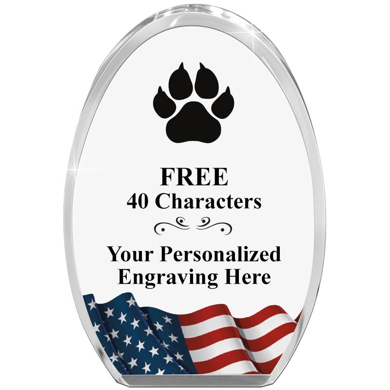 OVAL FLAG STANDING PAPERWEIGHT